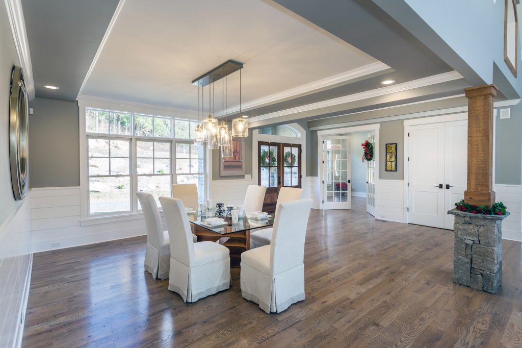 dining room of 2017 HOBI “Best New Haven County Spec Home $1-2 Million”